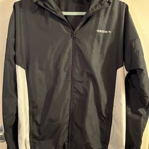 Adidas Unisex Windbreaker-Size L Front Zipper Black